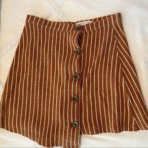 Urban Outfitters Ellie Striped Mini Button Skirt
